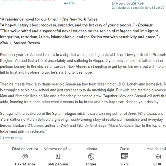 Nowhere Boy by Katherine Marsh YA Book - Picture 5 of 5